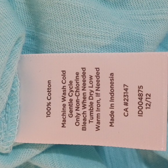 💥Women's NWT Talbots Sz M, aqua, scoop neck summer Tee  100% cotton - Picture 6 of 7